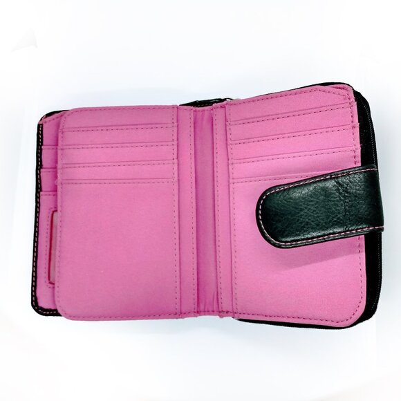 Vintage American Tourister Leather Wallet-Black/Pink - Picture 9 of 12